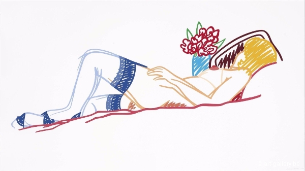 WESSELMANN Tom - Nude with bouquet and stockings
